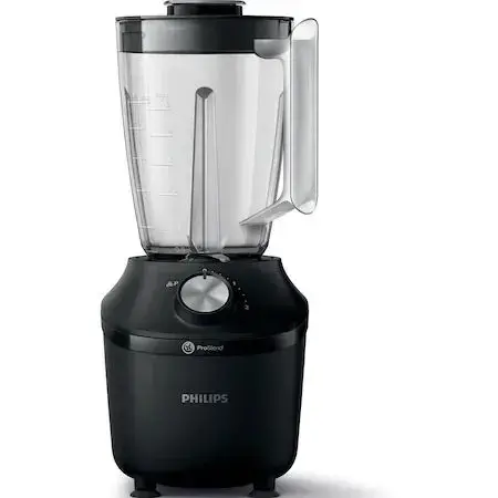 Blender Philips Seria 3000 HR2191/01, Sistem ProBlend, capacitate maxima 2L,  2 viteze, zdrobeste gheata, aplicatia NutriU (Negru)