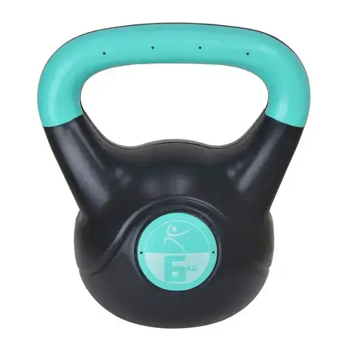 Gantera kettlebell Lifefit 529FVINKETT06, 6kg (Negru/Turcoaz)
