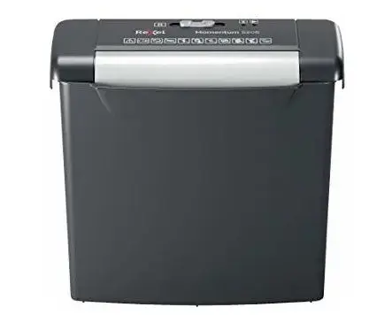 Distrugator manual documente Rexel MOMENTUM S206 2104568EU, 6 coli, P2, taiere tip fasii, cos 9L (Negru)