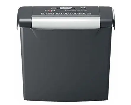 Distrugator manual documente Rexel MOMENTUM S206 2104568EU, 6 coli, P2, taiere tip fasii, cos 9L (Negru)