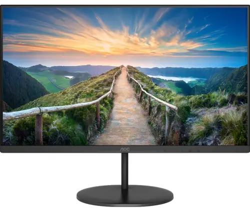 Monitor IPS LED AOC 23.8inch Q24V4EA, QHD (2560 x 1440), HDMI, DisplayPort, Boxe, 75 Hz (Negru)