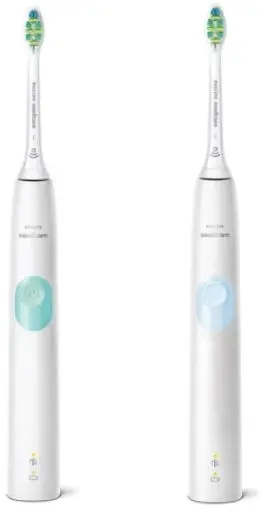Set 2 periute de dinti electrice Philips Series 4300 HX6807/35 Sonicare ProtectiveClean, 62000 miscari/minut, 2 intensitati, Trusa de calatorie (Alb)