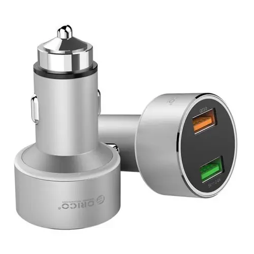 Incarcator auto Orico UPC-Q2 30W, 2 x USB (Argintiu)