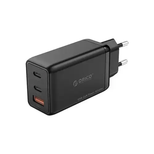 Incarcator Retea Orico PV65-1U2C, 1x USB Type A / 2x USB Type-C, 65W (Negru)