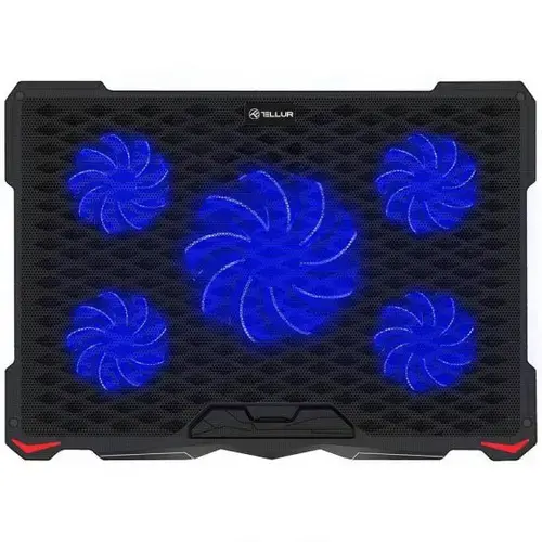 Cooler laptop Tellur Basic, 17inch, 5 ventilatoare, LED, 2xUSB, Negru