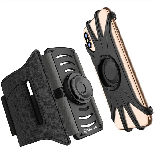 Suport detasabil Tellur de telefon 4inch-6.5inch pentru brat A100, Negru