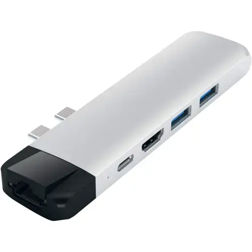 Docking station Satechi Aluminium TYPE-C PRO Hub, Ethernet, Silver