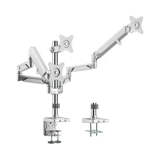 Suport de birou Logilink, pentru 3 TV/monitor plat, curbat, diagonala max 27 inch, rotatie, inclinare, pivotare, orizontala, verticala, totala, max 7 Kg x 3
