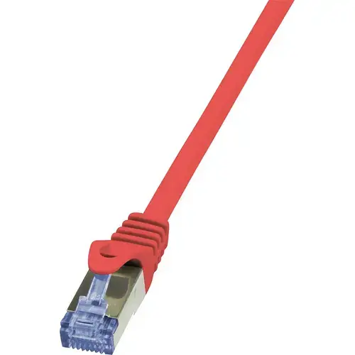 Cablu S/FTP LOGILINK Cat6a, LSZH, cupru, 0.5 m, rosu, AWG26, dublu ecranat CQ3024S