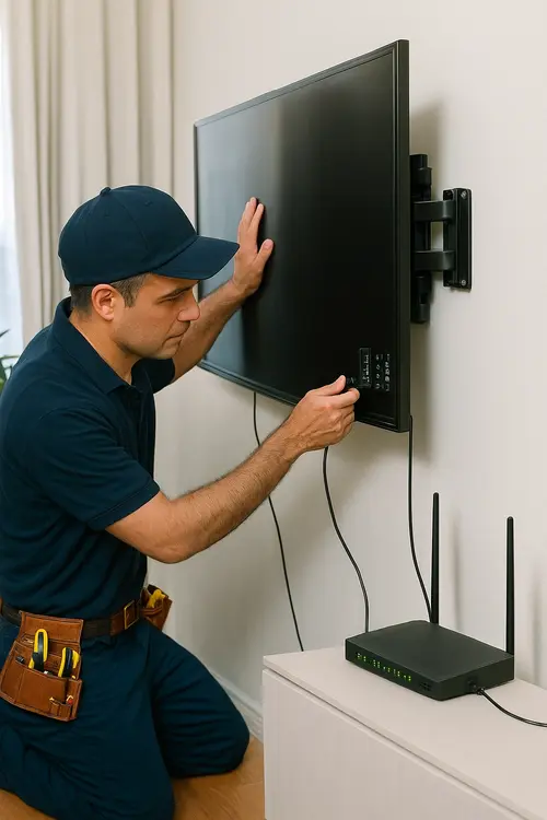 Montaj TV cu fixare pe suport si conectare internet (fara suport inclus) in 3 - 5 zile lucratoare