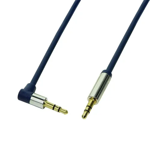 Cablu audio unghiular la 90° , LogiLink , 3.5 tata/tata , 0.5 m , albastru