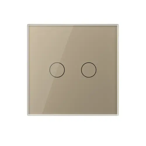 Intrerupator dublu wireless cu touch Livolo din sticla (Auriu)