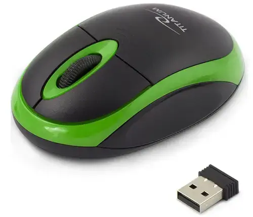 Mouse Wireless TITANUM Vulture, USB, Negru/Verde