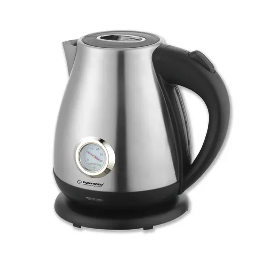 Cana electrica fierbator cu termometru Thames, putere 2200W, capacitate 1.7L, inox, oprire automata, capac etans