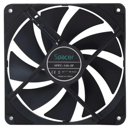 Ventilator Spacer PC 140x140x25 mm SPFC-140-3P, rulment hydraulic , 67.6 CFM, conector 3-pin, Negru