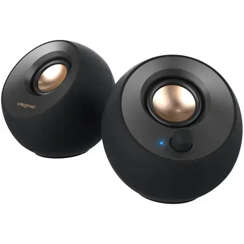 Boxe Creative Pebble v2, 2.0, 8W RMS, USB-C/A & 3.5mm jack, Negru