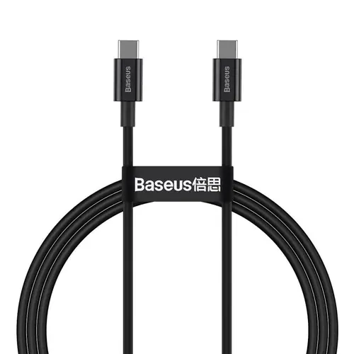 Cablu pentru incarcare si transfer de date Baseus Superior, 2x USB Type-C, 100W, 1m, Negru