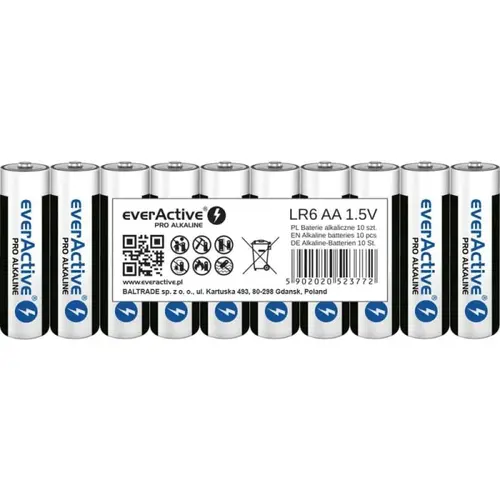 Set Baterii everActive Pro Alkaline AA , LR06 1.5V, 10 Baterii