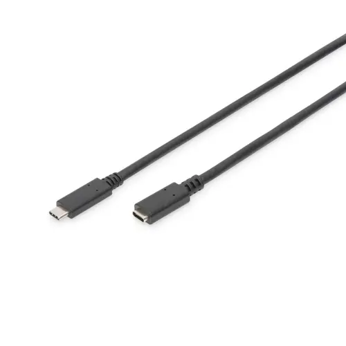 Cablu prelungitor USB 3.1 Gen 2 tip C tata la USB tip C mama, 70 cm, Digitus, PD, 20V 5A 100W, 10 Gbps, negru