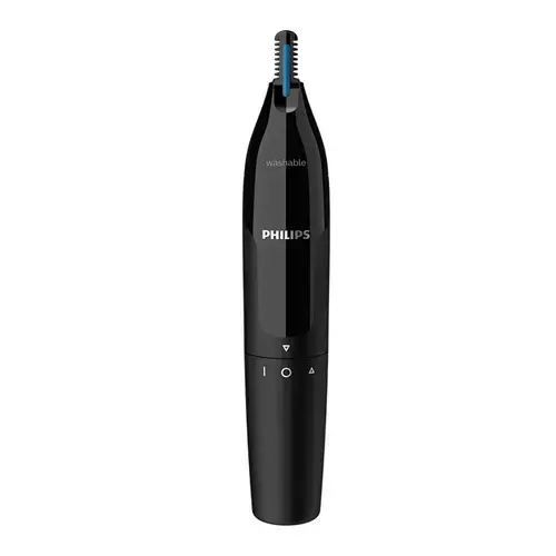 Trimmer pentru nas/urechi Philips NT1650/16, baterie, lavabil, tehnologie Precision Trim, otel inoxidabil, Negru