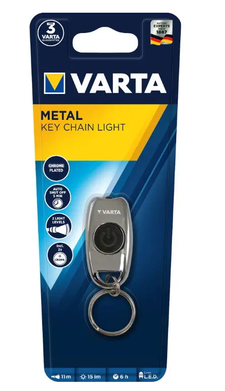 Lanterna LED tip breloc Varta 16603, 15 lm, 2xCR2016, baterii incluse