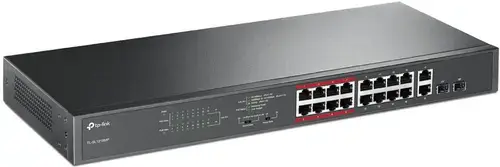 Switch TP-LINK TL-SL1218MP, 16 Porturi (Negru)