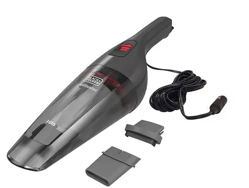 Aspirator auto Black&Decker NVB12AVA-XJ 12V, 6 accesorii, capacitate colectare 0.31l, cablu 5m (Gri)