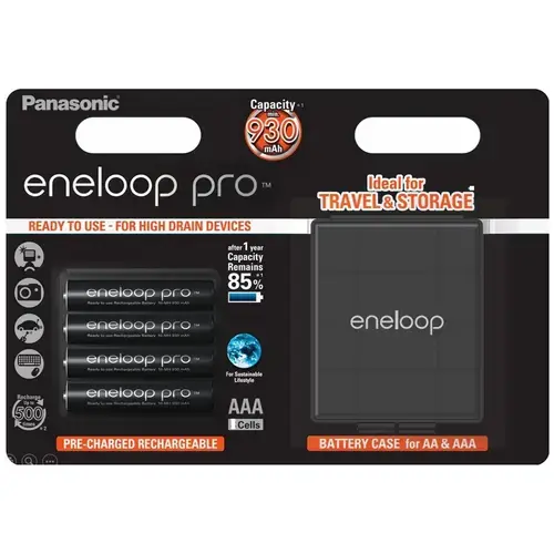 Set 4 Acumulatori Panasonic Eneloop Pro AAA, 930mAh