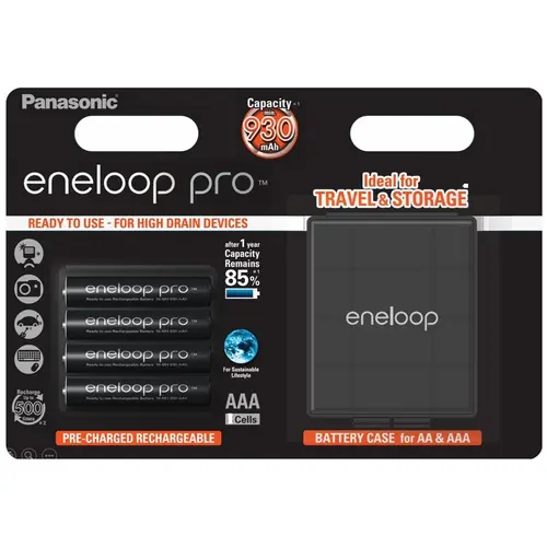 Set 4 Acumulatori Panasonic Eneloop Pro AAA, 930mAh
