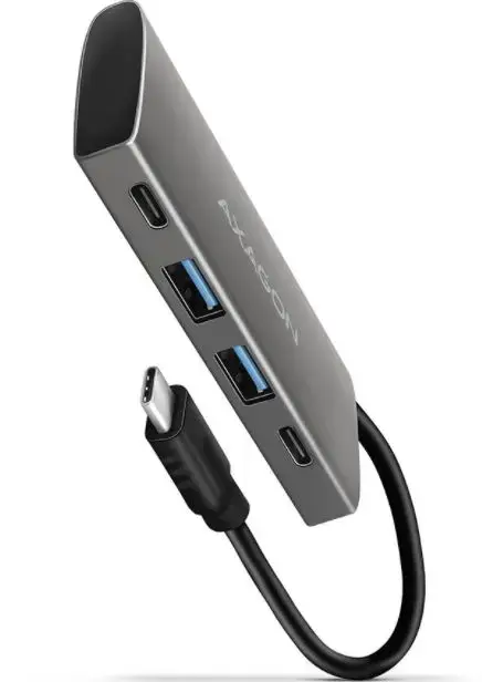Hub USB Axagon HMC-4G2, 2 x USB-A, 2 x USB-C (Gri)