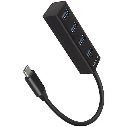 HUB USB AXAGON HUE-M1C, 4x USB3.2 Gen 1, metalic, cablu USB-C 20 cm
