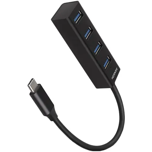HUB USB AXAGON HUE-M1C, 4x USB3.2 Gen 1, metalic, cablu USB-C 20 cm