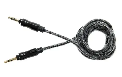 Cablu audio Lemontti LAUXCMBK, Jack 3.5 mm - Jack 3.5 mm, 1 m (Negru)