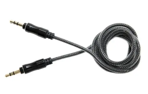 Cablu audio Lemontti LAUXCMBK, Jack 3.5 mm - Jack 3.5 mm, 1 m (Negru)