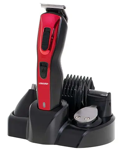 Set Trimmer Multifunctional 5 in 1 Mesko MS 2931, Tuns Facial Si Corporal (Negru/Rosu)