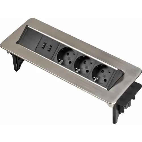 Priza multipla, 3P, 2M, USB, incorporabila