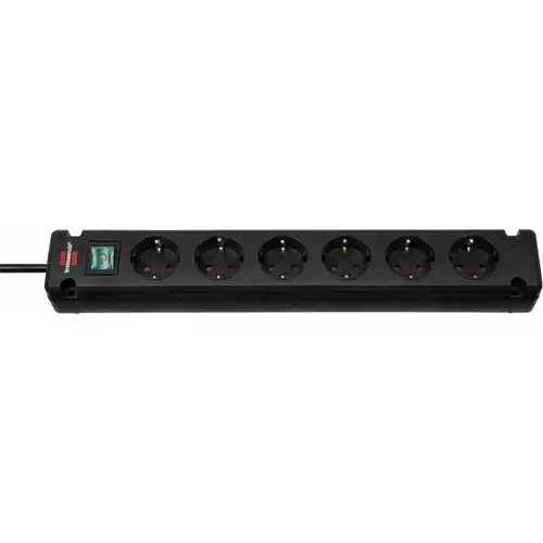 Priza multipla 6 posturi, cablu 3m, aplicabila, Brennenstuhl, seria Bremounta, Switch On/Off iluminat, Protectie copii