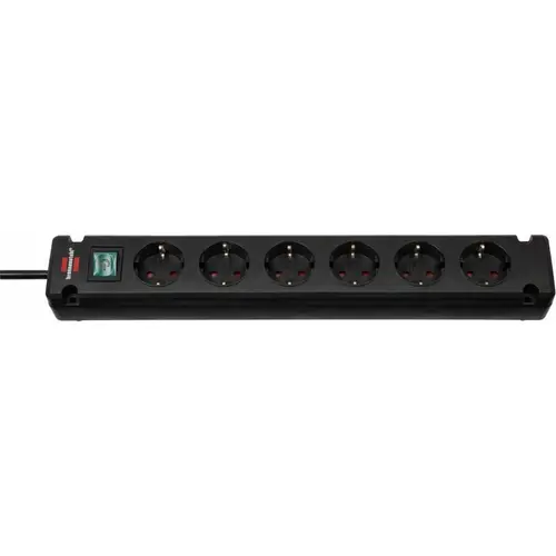 Priza multipla 6 posturi, cablu 3m, aplicabila, Brennenstuhl, seria Bremounta, Switch On/Off iluminat, Protectie copii