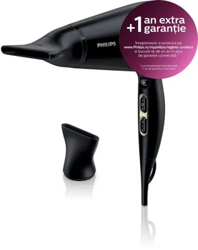 Uscator profesional Philips HPS920/00, 2300 W, 2 concentratoare, Functie ionica, Negru