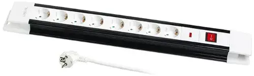 Prelungitor Logilink LPS207, 8 prize, 3m (Negru/Alb)
