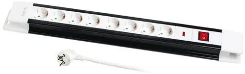 Prelungitor Logilink LPS207, 8 prize, 3m (Negru/Alb)