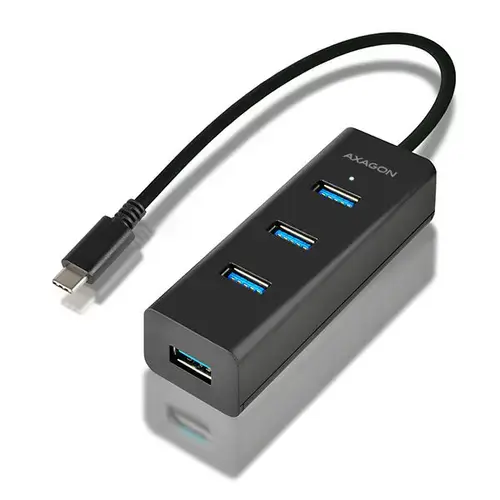 Hub USB Axagon HUE-S2C, USB Type-C, 4 x USB 3.0, 0.3 m (Negru)