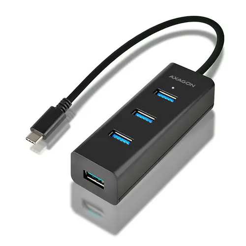 Hub USB Axagon HUE-S2C, USB Type-C, 4 x USB 3.0, 0.3 m (Negru)