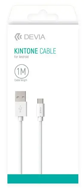 Cablu de date Devia Kintone DVKTMUCWH, MicroUSB, 1 m (Alb)