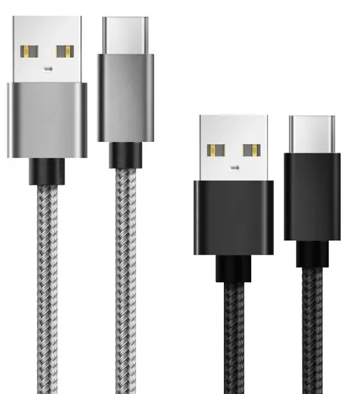 Set cabluri de date Lemontti LSETCTYPC2, Type-C, 0.5 m + 1 m (Gri/Negru)