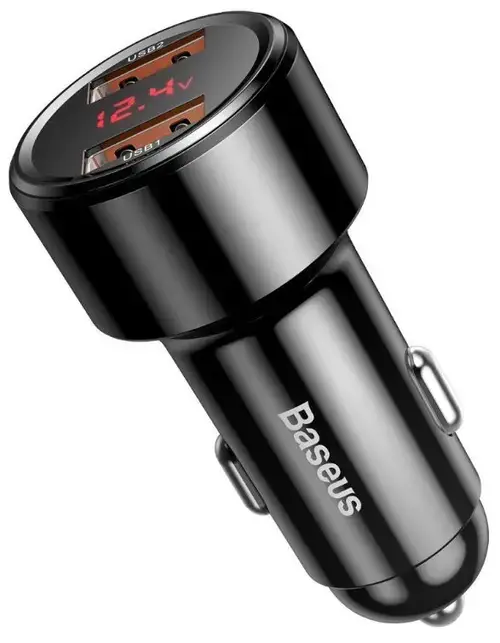 Incarcator Auto Baseus Dual Magic Series Quick Charger CCMLC20A-01, Digital display, Output 6A, 45 W (Negru)