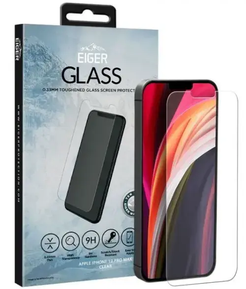 Folie Protectie Sticla Temperata Eiger 2.5D EGSP00626 pentru iPhone 12 Pro Max (Transparent)