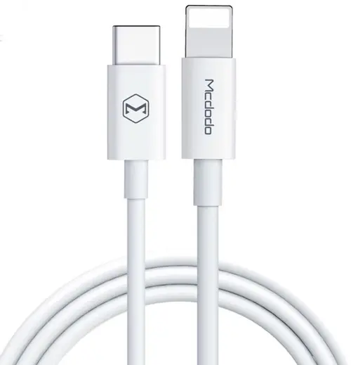 Cablu de date Mcdodo Element Series CA-7090, Lightning - USB Type-C, max 2 A, 1 m (Alb)
