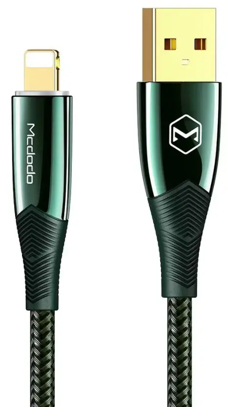 Cablu de date Mcdodo Shark Series CA-8062, Lightning, 1.2 m, 3 A, LED indicator (Verde)