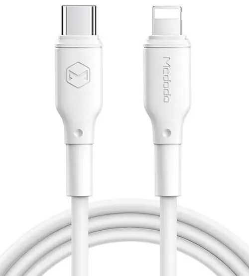 Cablu de date Mcdodo White Series CA-7290, Lightning - USB Type-C, 2 A, 1.2 m, PD (Alb)